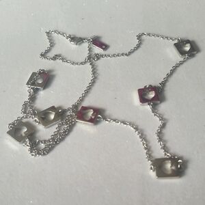 Elegant Silver Heart Necklace Kate Spade